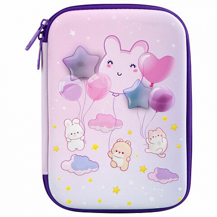 Пенал BRAUBERG KIDS большой удобный с откидной планкой, EVA, 22х15х4 см, "Dreamy clouds", 273507