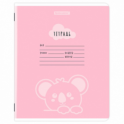 Тетрадь 12 л. BRAUBERG клетка, обложка картон, УШИ-ЛАПЫ-НОС, 107278