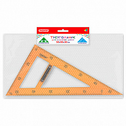 Треугольник прямоугольный для классной доски, пластиковый 50х30х50 см, с держателем, ПИФАГОР, 210874