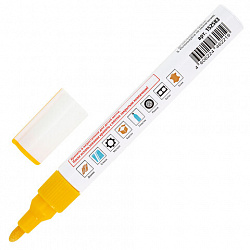 Маркер-краска лаковый (paint marker) 2-4 мм, ЖЕЛТЫЙ, НИТРО-ОСНОВА, STAFF PROFIT, для любых поверхностей, 152583