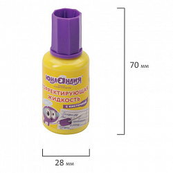 Корректирующая жидкость ЮНЛАНДИЯ быстросохнущая, 20 мл, с кисточкой, 228431