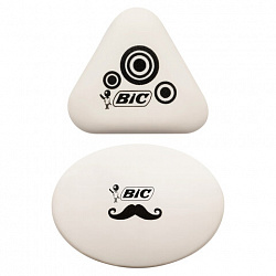 Набор ластиков BIC, "Mini Fun" 3 шт., белый с рисунком, 2 треугольных и 1 овальный, 927870