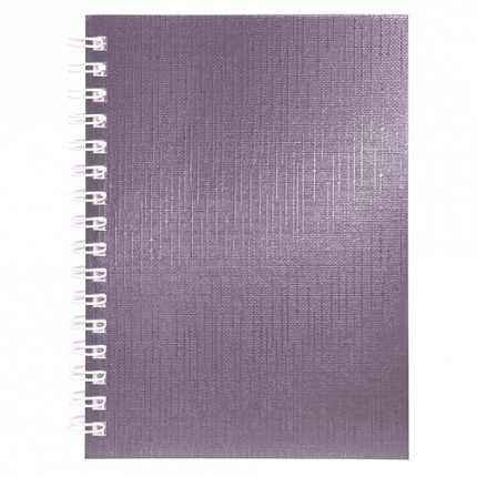 Блокнот МАЛЫЙ ФОРМАТ А6, 80 л., гребень, бумвинил "METALLIC", клетка, HATBER, коричневый, 086312, 80ЗК6бвВ1гр