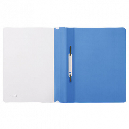 Скоросшиватель пластиковый BRAUBERG, А4, 130/180 мкм, голубой, 220386