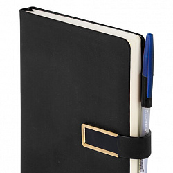 Ежедневник недатированный, А5, 143х210 мм, BRAUBERG "Dainty", под кожу, магнитная застежка, 160 л., черный, 117141