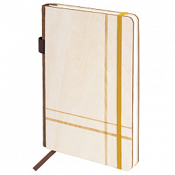 Ежедневник недатированный, А5, 145х210 мм, BRAUBERG "Natural", резинка-фиксатор, держатель для ручки, 160 л., деревянный, 117136