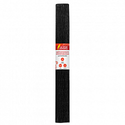 Бумага гофрированная/креповая, 110 г/м2, 50х250 см, черная, в рулоне, ОСТРОВ СОКРОВИЩ, 112543