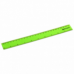 Линейка пластиковая 25 см, BRAUBERG, прозрачная, неоновая, ассорти, 210835