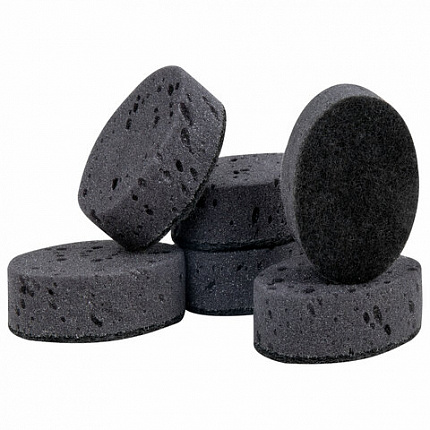 Губки для посуды 9,5х6,5х3,2 см, КОМПЛЕКТ 6 шт., OVAL BLACK, КРУПНОПОРИСТЫЙ поролон с абразивным слоем, LAIMA, 608649