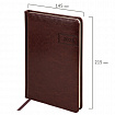Еженедельник датированный 2026, А5, 145х215 мм, BRAUBERG "Imperial", под кожу, коричневый, 117173