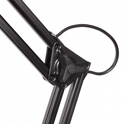 Настольная лампа светильник Дельта 1 на струбцине, ЛЮМИНЕСЦЕНТНАЯ, цоколь G23, 11 Вт, чёрный, с BL-1