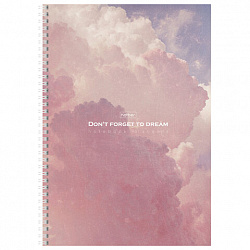 Тетрадь А4 96 л. HATBER, гребень, клетка, Soft-touch ламинация, "Dream" (микс в спайке), 093675, 96Т4лВ1гр