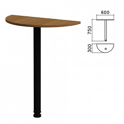 Стол приставной полукруг "Канц", 600х300х750 мм, цвет орех пирамидальный (КОМПЛЕКТ)