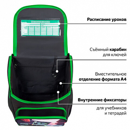 Ранец ПИФАГОР BASIC, 1 отделение, 3 кармана, эргономичная спинка, "Острый меч", 35х28х18 см, 273138