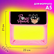 Папка для тетрадей ЮНЛАНДИЯ А5, пластик, 2 отделения, клапан на липучке, "Box cat", 273331