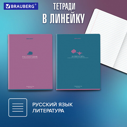 Тетради предметные, КОМПЛЕКТ 13 ПРЕДМЕТОВ, 48 л., матовая ламинация, BRAUBERG "MONOCOLOR", 405175
