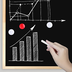 Доска для мела магнитная 50х70 см, черная, деревянная рамка, BRAUBERG "Wood", 238803