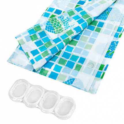 Шторка для ванной PEVA, 180х180 см, кольца в комплекте, дизайн ассорти, МОРЕ, PRIMILA (ПРИМИЛА), 700074