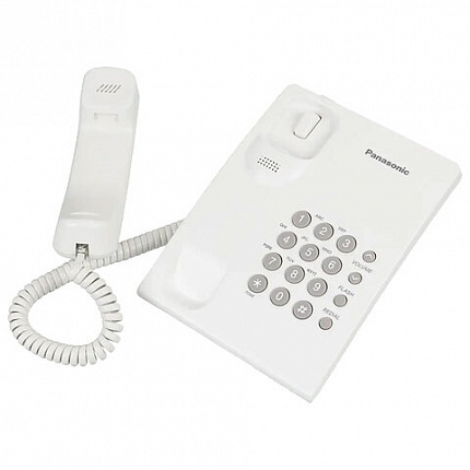 Телефон PANASONIC KX-TS2350RUW, белый, повторный набор, тональный / импульсный режим