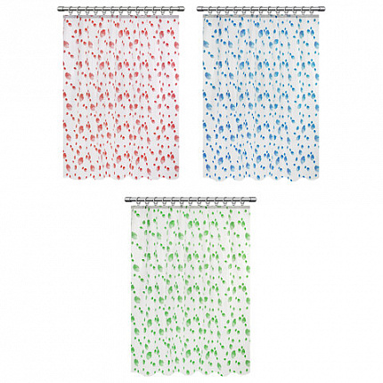 Шторка для ванной PEVA, 180х180 см, кольца в комплекте, дизайн ассорти, МОРЕ, WBZ (ВБЗ), 700069