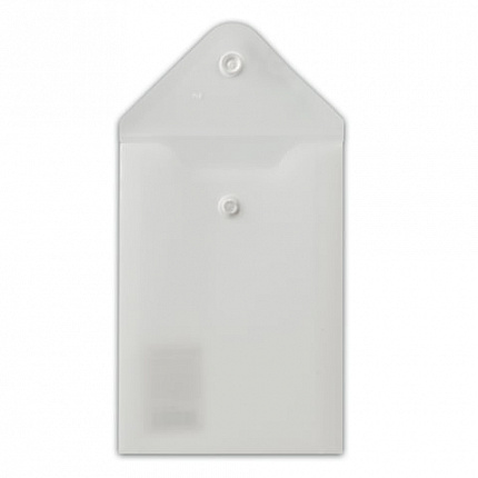 Папка-конверт с кнопкой МАЛОГО ФОРМАТА (105х148 мм), А6, матовая прозрачная, 0,18 мм, BRAUBERG, 227321