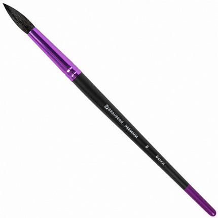 Кисть белка, круглая № 8, BRAUBERG PREMIUM, 200977