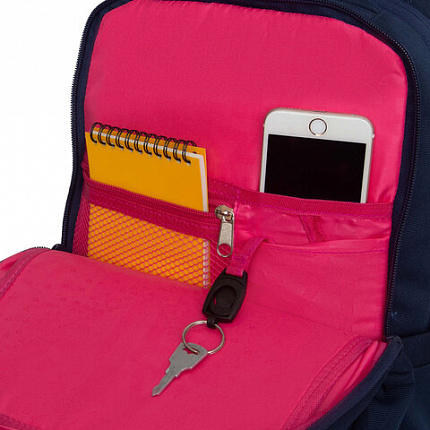 Рюкзак GRIZZLY школьный, анатомическая спинка, 2 отделения, для девочек, "VELVET BOW", 39х26х17 см, RG-566-5/2