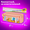 Пенал ЮНЛАНДИЯ ЮНИОР, 2 отделения, с ручкой, полиэстер, "Capybara", 21х8х6 см, 273814