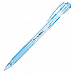 Ручка шариковая автоматическая с грипом BRAUBERG "Patrol", СИНЯЯ, корпус ассорти, узел 0,7 мм, линия письма 0,35 мм, 140582