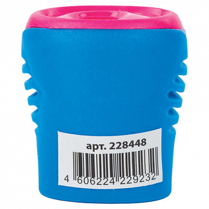 Точилка BRAUBERG "Mix", с контейнером, пластиковая, корпус ассорти, 228448