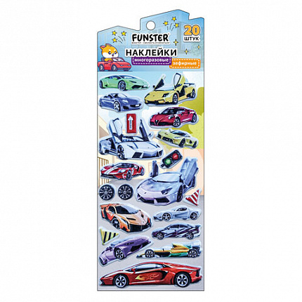 Наклейки зефирные "Для мальчиков", 19х9,5 см, ассорти 8 видов, FUNSTER (ФАНСТЕР), 666090