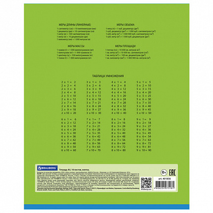 Тетрадь 18 л. BRAUBERG, клетка, обложка картон, ПОЛОСКИ ОДНОТОННЫЕ, 401856