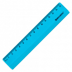 Набор чертежный малый BRAUBERG "FRUITY" (линейка 15 см, 2 треугольника, транспортир), пенал, 210770