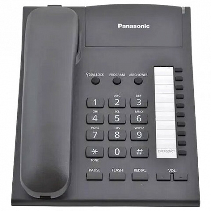Телефон PANASONIC KX-TS2382RUB, память 10 ном., тональный/импульсный режим, повтор, чёрный