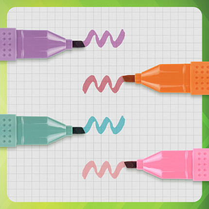 Набор текстовыделителей 4 ПАСТЕЛЬНЫХ ЦВЕТА, АССОРТИ, STAFF College "STICK PASTEL", линия письма 1-4 мм, скошенный наконечник, 152531