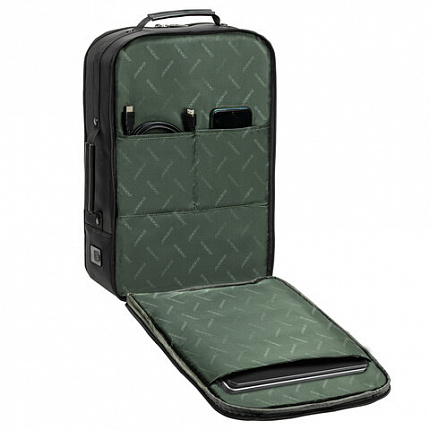 Рюкзак-сумка HEIKKI PRIORITY (ХЕЙКИ) с отделением для ноутбука, 2 отд., черный, 45x31x15 см, 272587