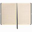 Блокнот А5 (148х218 мм), BRAUBERG "Black Jack", 128 л., гладкий кожзам, резинка, клетка, черный, 125240