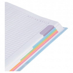 Блокнот А5 167х216 мм, 80 л., твёрдый, клетка, матовая ламинация, лак, блок 5 цветов, HATBER, "Россия", 085282, 80ББ5лолВ130989