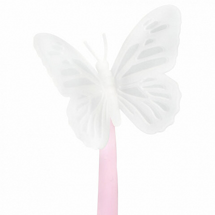 Ручка фигурная шариковая ЮНЛАНДИЯ "Бабочка", силиконовый корпус, ассорти, СИНЯЯ, пишущий узел 0,7 мм, 143795