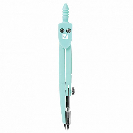 Циркуль BRAUBERG GEOMETRY, 120 мм, пастельно-бирюзовый цвет, защитный колпачок, пластиковый пенал, 210697