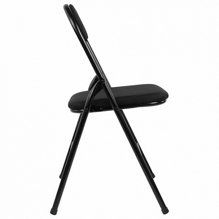 Стул складной BRABIX "Golf CF-007", чёрный каркас, чёрная ткань, гофрокороб, 533025