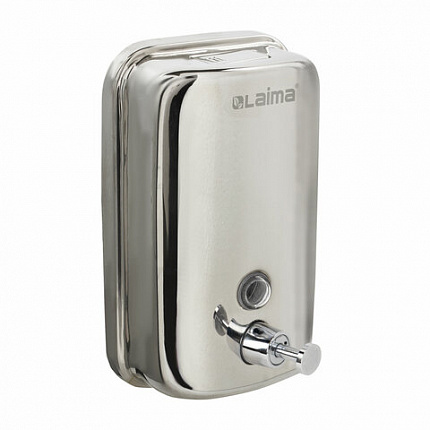 Дозатор для жидкого мыла LAIMA BASIC, 1 л, нержавеющая сталь, зеркальный, 601796