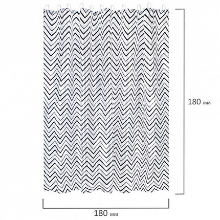 Шторка для ванной ПОЛИЭСТЕР, 180х180 см, кольца в комплекте, УЗОРЫ, PRIMILA (ПРИМИЛА), 700078