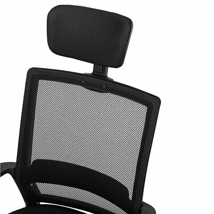 Кресло CROMEX (КРОМЕКС) "Debut CH-697", ХРОМ, с подлокотниками, механизм качания, сетка/ткань TW, черное, 533068