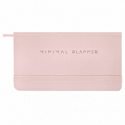 Еженедельник недатированный с резинкой 171х93 мм, BRAUBERG, твердый, 64 л., "Minimal", розовый, 116310