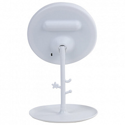 Зеркало настольное с LED-подсветкой для макияжа, диаметр 17 см, 3 режима свечения, аккумулятор 1200 mAh, цвет белый, WBZ (ВБЗ), 609330