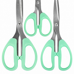 Ножницы BRAUBERG "CLASSIC PRO" 3 шт. (155, 185, 210 мм), мятные ручки, ВЫГОДНАЯ УПАКОВКА, 272979