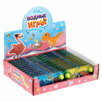 Водный тетрис колечки 15,5х7х2 см, АССОРТИ, дисплей, 1TOY, Т24409