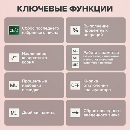 Калькулятор настольный BRAUBERG EXTRA PASTEL-12-LG (206x155 мм), 12 разрядов, двойное питание, МЯТНЫЙ, 250488