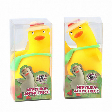 Игрушка-антистресс "СЧАСТЛИВЫЙ ГУСЬ", 13 см, ассорти 2 цвета, JOLLY JOT (ДЖОЛЛИ ДЖОТ), 665804
